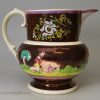 Pearlware pottery jug decorated with copper and pink lustre, circa 1820