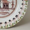 London delft polychrome pancake plate, circa 1740