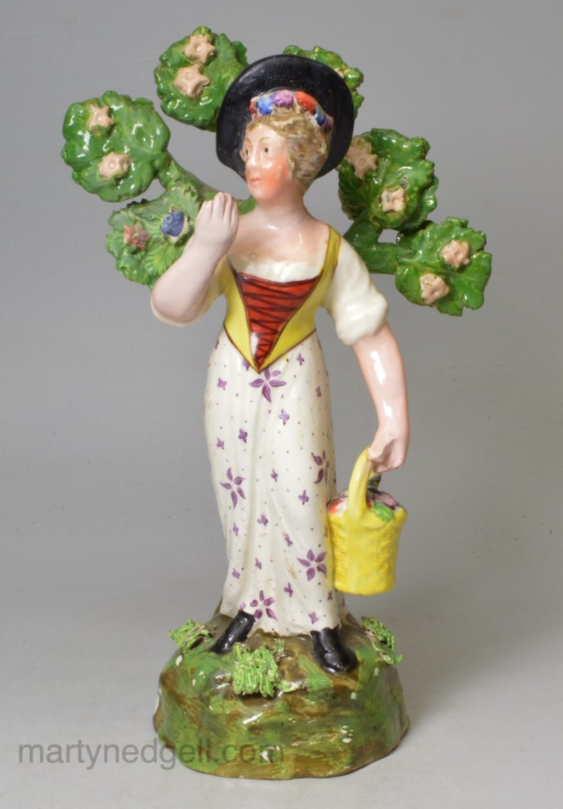 Staffordshire pearlware bocage figure, circa 1820