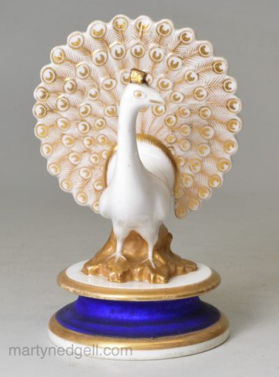 Staffordshire porcelain model of a peacock, circa 1820 Charles Bourne