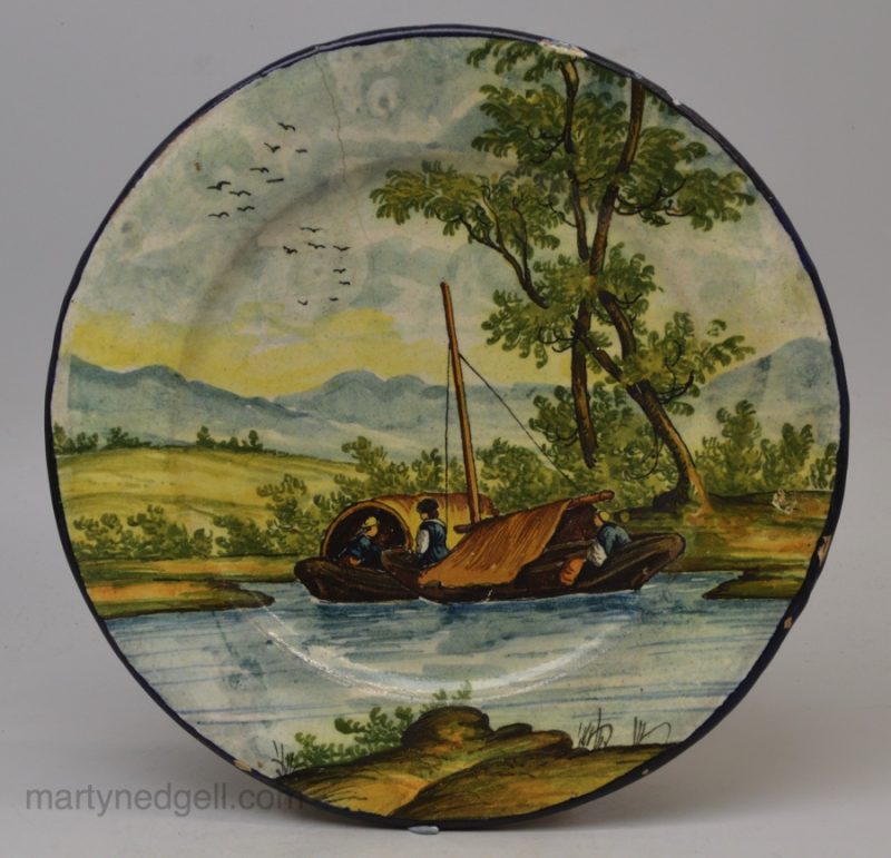 Castelli tin glazed plate, circa 1880