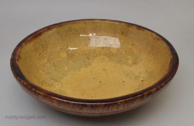 American redware bowl, circa 1860