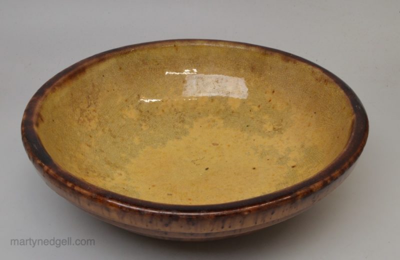 American redware bowl, circa 1860