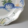French tin glazed polychrome plate, circa 1780