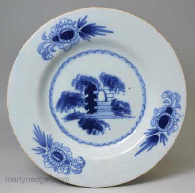 London delft soup plate, circa 1740