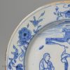 Liverpool delft marriage plate painted with the crucifixion and dated 1749