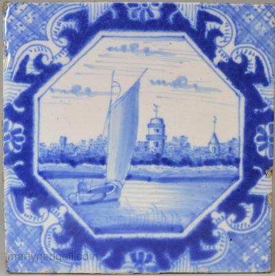 Dutch Delft tile, circa 1750