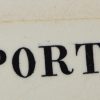 Part glaze terracotta bin label, circa 1850 'PORT'