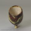 Pipe-clay pottery pipe decorated with Whieldon type colours under the glaze, circa 1780