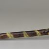 Pipe-clay pottery pipe decorated with Whieldon type colours under the glaze, circa 1780