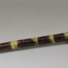 Pipe-clay pottery pipe decorated with Whieldon type colours under the glaze, circa 1780