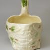 Creamware pottery duck sauce boat decorated with coloured splashes under the glaze, circa 1780