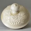 Staffordshire white saltglaze stoneware pectin shell moulded jug and cover, circa 1760