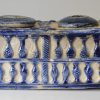 Westerwald salt glaze stoneware desk inkwell and sander, circa 1720