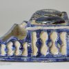Westerwald salt glaze stoneware desk inkwell and sander, circa 1720