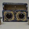 Westerwald salt glaze stoneware desk inkwell and sander, circa 1720
