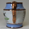 Copper lustre jug 'Hark to NUDGER', circa 1825