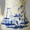 Creamware pottery coffee pot decorated in blue under the glaze, circa 1790