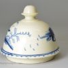 Creamware pottery coffee pot decorated in blue under the glaze, circa 1790