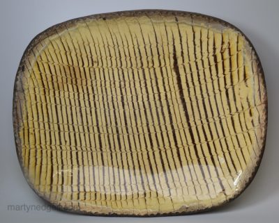 Staffordshire combed slipware baking dish, circa 1780