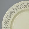 English creamware pottery plate with a pierced border, circa 1780