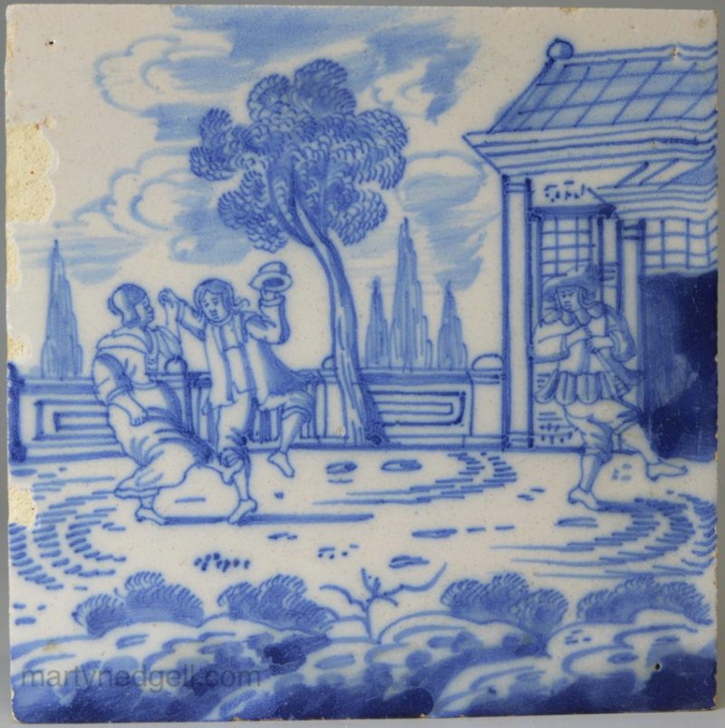 London delft tile, circa 1730