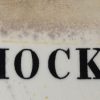 White terracotta part glaze bin label 'HOCK', circa 1850