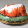 South Staffordshire enamel bonbonniére moulded as a cow, circa 1770