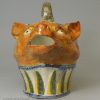 Prattware pottery fox and goose sauce boat, circa 1800