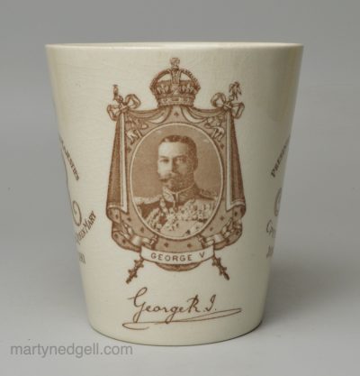 Royal Doulton commemorative beaker for the Coronation of George V and Queen Mary, June 22nd 1911