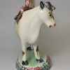 Yorkshire type pearlware pottery cow creamer, circa 1820