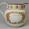 Porcelain jug celebrating the peace after Waterloo in 1817