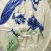 Pearlware pottery flask or large tea canister moulded with scenes from Othello, circa 1800