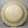 Very large creamware pottery shallow bowl printed with exotic birds, circa 1780 probably Wedgwood