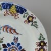 London delft polychrome plate, circa 1760