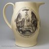 Commemorative creamware jug, Washington and American Tars, circa 1800