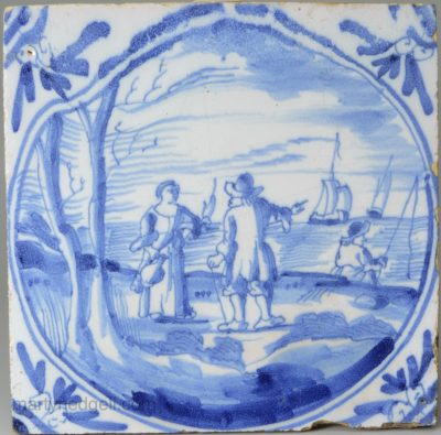 London delft tile, circa 1750
