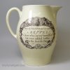 Wedgwood creamware pottery commemorative jug Admiral Keppel and 'Success to the Colerain Volunteers, circa 1780