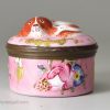 Bilston enamel bonbonniére moulded with a spaniel, circa 1770