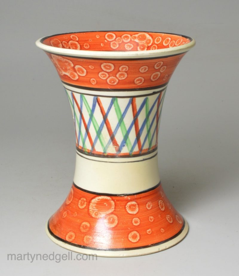 Creamware pottery spill vase, circa 1820