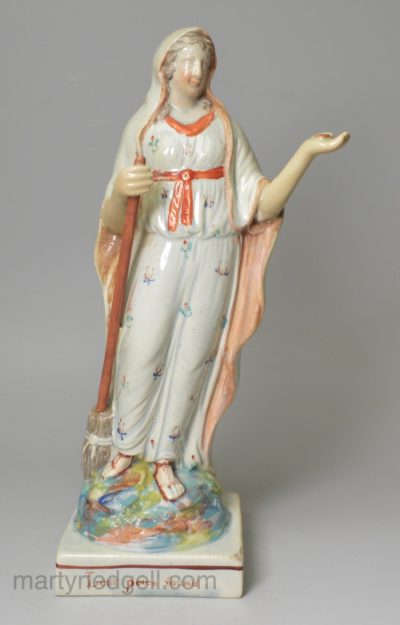 Staffordshire pearlware figure 'Lost peace found', circa 1820, Enoch Wood Pottery