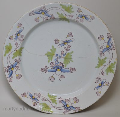 Bristol delft polychrome charger, circa 1750