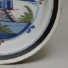 London Delft polychrome windmill pancake plate, circa 1750