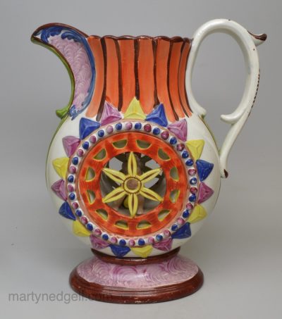 Large pearlware pottery jug, circa 1820