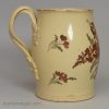 Creamware pottery mug painted in overglaze enamels, circa 1770