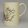 Commemorative creamware mug decorated with a print of Queen Charlotte, circa 1780