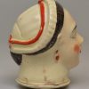 Creamware pottery snuff box moulded as a ladies head, circa 1780