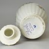 Worcester porcelain tea canister and lid, circa 1775