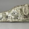 Pair of pearlware pottery greyhound head stirrup cups decorated with Whieldon type colours under the glaze, circa 1800