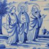 Dutch Delft biblical tile, circa 1750, Christ on the road to Emmaus